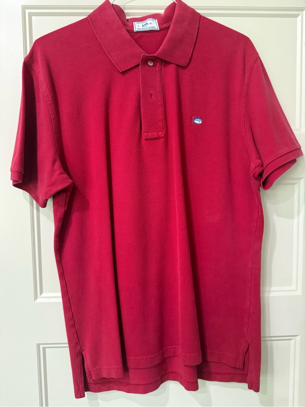 Southern Tide Men's Cherry Red Polo with Embroidered Skipjack